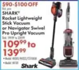 Boscov's Shark rocket lightweight stick vacuum or navigator swivel pro upright vacuum offer
