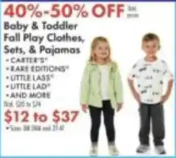 Boscov's Carter's baby & toddler fall play clothes, sets, & pajamas offer