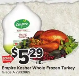Giant Food Empire Kosher Whole Frozen Turkey offer