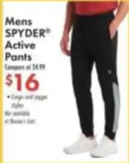 Boscov's Mens Spyder Active Pants offer