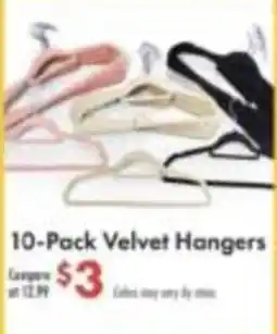 Boscov's 10-Pack Velvet Hangers offer