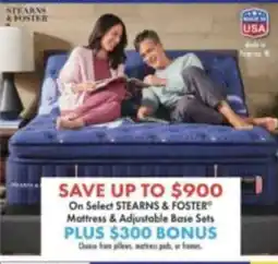 Boscov's Select Stearns & Foster Mattress & Adjustable Base Sets offer