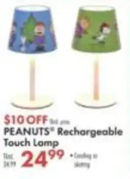 Boscov's Peanuts Rechargeable Touch Lamp offer