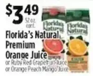 Pioneer Supermarkets Florida's Natural Premium Orange Juice offer