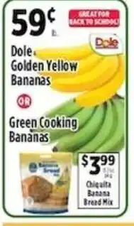 Pioneer Supermarkets Dole Golden Yellow Bananas or Green Cooking Bananas offer