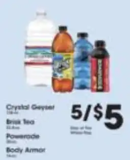 Price Rite Crystal Geyser, Brisk Tea, Powerade, Body Armor offer