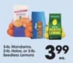 Price Rite 3-lb. Mandarins, 2-lb. Halos, or 2-lb. Seedless Lemons offer