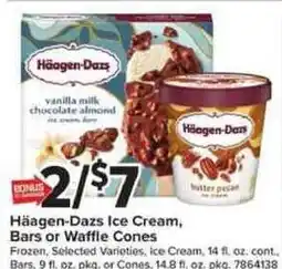Giant Food Häagen-Dazs Ice Cream, Bars or Waffle Cones offer