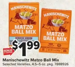 Giant Food Manischewitz Matzo Ball Mix offer
