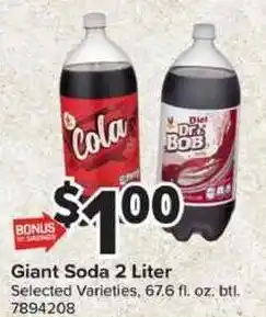Giant Food Dr. Bob Cola offer