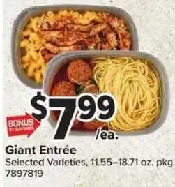Giant Food Giant Entrée offer