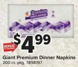 Giant Food Giant Premium Dinner Napkins offer