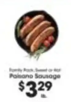 Price Rite Family Pack Sweet or Hot Paisano Sausage offer