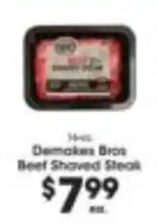 Price Rite Demakes Bros Beef Shaved Steak offer