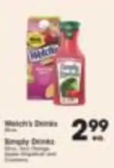 Price Rite Welch's Drinks Simply Drinks offer