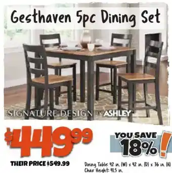 Signature Design by Ashley Gesthaven 5pc Dining Set