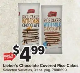 Giant Food Lieber's chocolate covered rice cakes offer