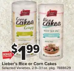Giant Food Lieber's Rice or Corn Cakes offer