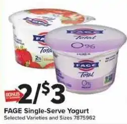 Giant Food Fage Single-Serve Yogurt offer