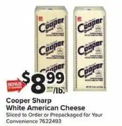 Giant Food Cooper Sharp White American Cheese offer