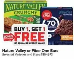 Giant Food Nature Valley or Fiber One Bars offer