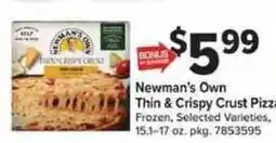 Giant Food Newman's Own Thin & Crispy Crust Pizza offer