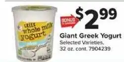 Giant Food Giant Greek Yogurt offer