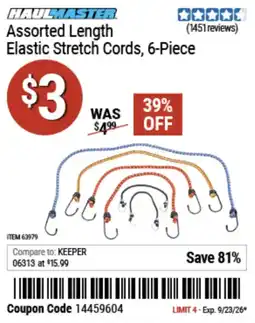 Harbor Freight Tools Haulmaster assorted length elastic stretch cords offer