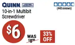 Harbor Freight Tools Quinn 10-in-1 Multibit Screwdriver offer