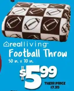 Big Lots Realliving Football Throw offer