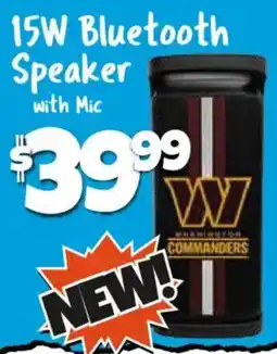 Big Lots 15w bluetooth speaker with mic offer