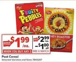 Giant Food Post Cereal offer