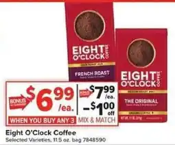 Giant Food Eight O'Clock Coffee offer