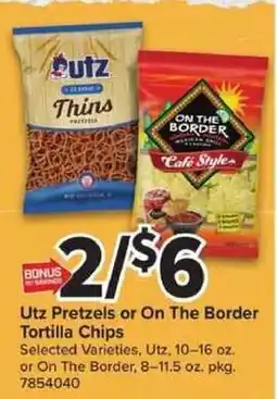 Giant Food Utz Pretzels or On The Border Tortilla Chips offer