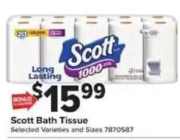 Giant Food Scott Bath Tissue offer