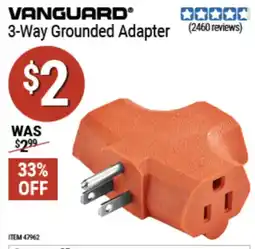 Harbor Freight Tools Vanguard 3-Way Grounded Adapter offer