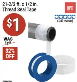 Harbor Freight Tools Hft thread seal tape offer