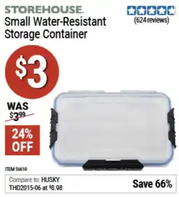 Harbor Freight Tools Storehouse small water-resistant storage container offer
