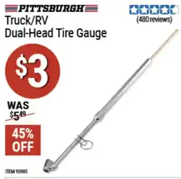 Harbor Freight Tools Pittsburgh truck/rv dual-head tire gauge offer