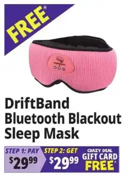 Ocean State Job Lot DriftBand Bluetooth Blackout Sleep Mask offer