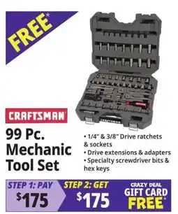 Ocean State Job Lot Craftsman 99 Pc. Mechanic Tool Set offer