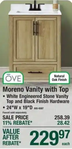 Menards Ove moreno vanity with top offer