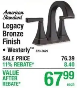 Menards American Standard Legacy Bronze Finish Westerly offer