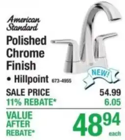Menards American Standard Polished Chrome Finish Hillpoint offer