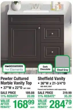 Menards Magickwoods Elements Sheffield Vanity offer