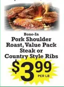 Ray's Food Bone-In Pork Shoulder Roast, Value Pack Steak or Country Style Ribs offer