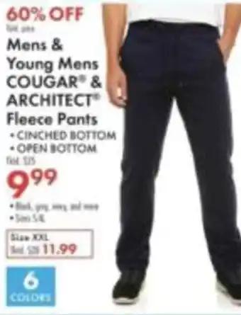 Boscov's Cougar & Architect Fleece Pants offer
