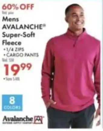 Boscov's Mens Avalanche Super-Soft Fleece offer