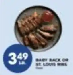 Price Rite Baby Back Or St. Louis Ribs offer