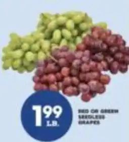 Price Rite Red or Green Seedless Grapes offer